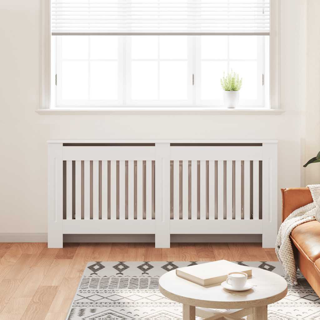 Radiatordeksel hvit konstruert tre 172 cm