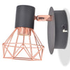 Vegglampe 2 stk E14 svart og kobber