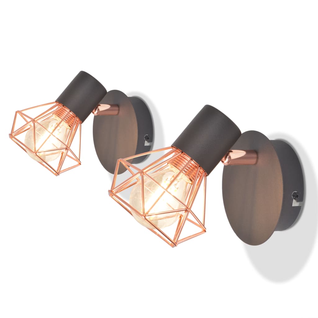 Vegglamper 2 stk med 2 LED-glødepærer 8 W