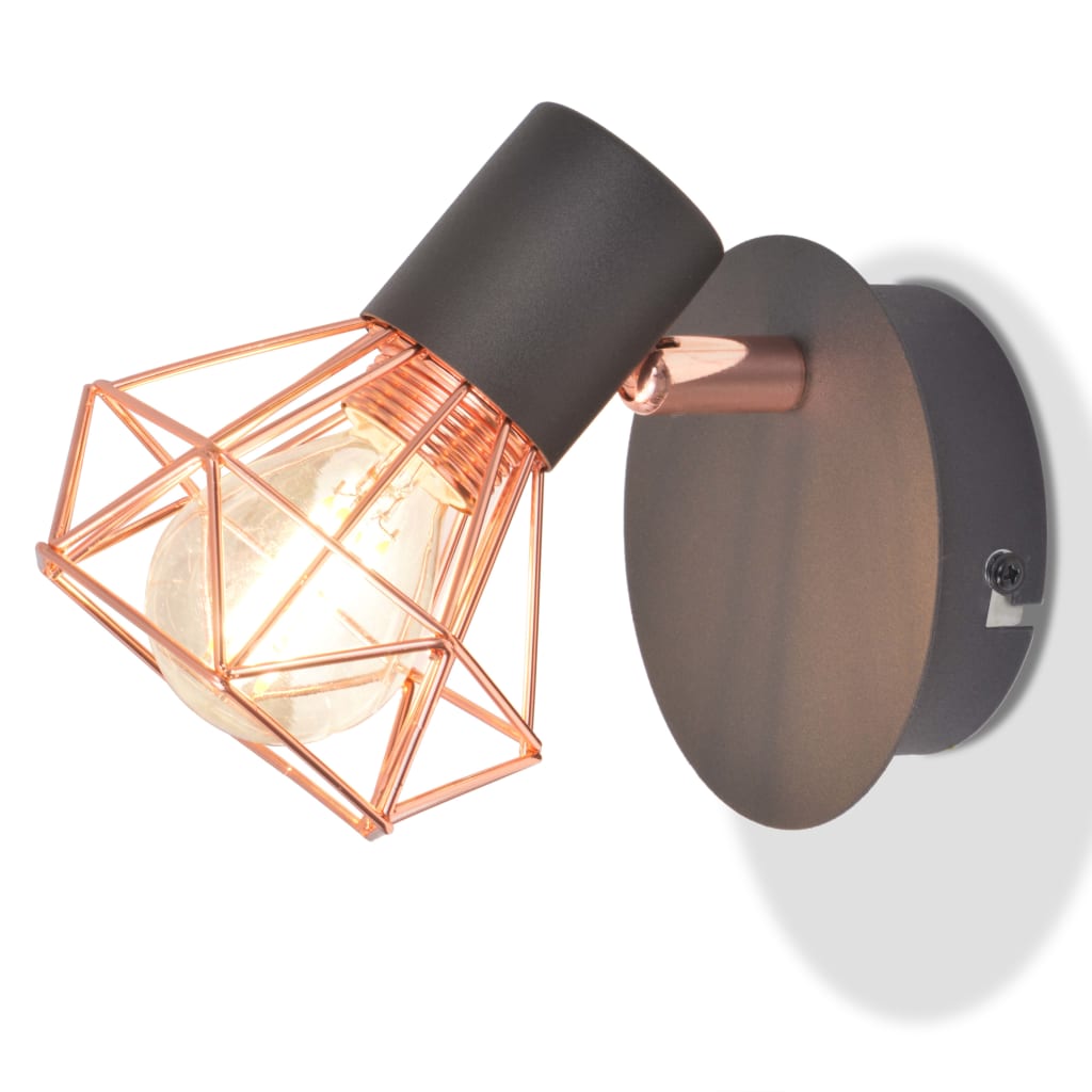 Vegglamper 2 stk med 2 LED-glødepærer 8 W