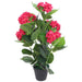 Kunstig hortensia med potte 60 cm rød