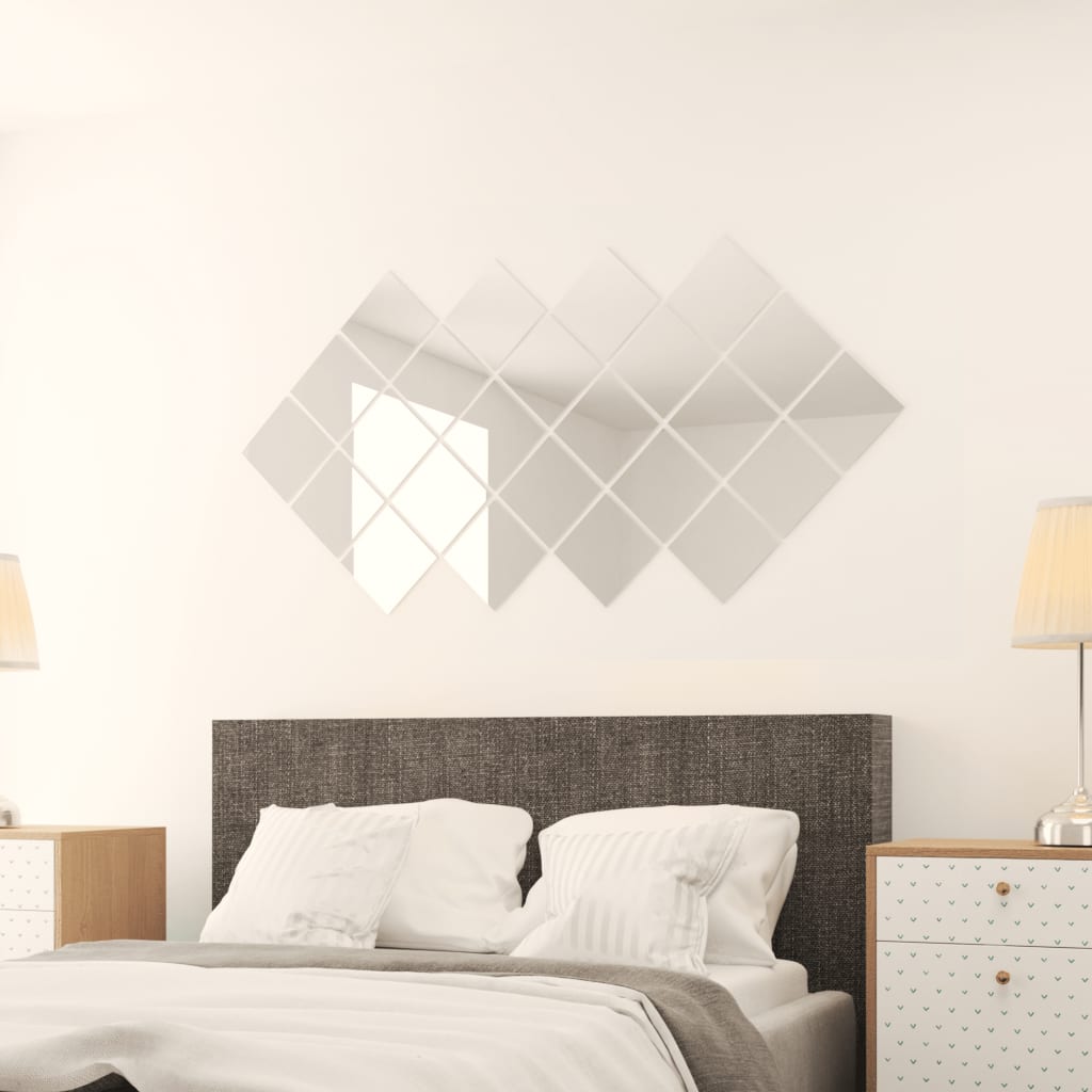 Speilfliser 24 stk kvadrat glass