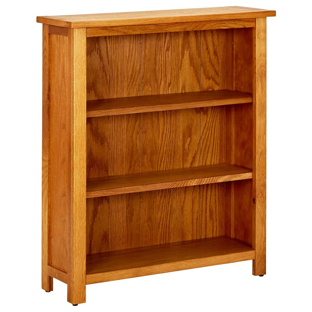 3-etasjers bokhylle 70x22,5x82 cm heltre eik