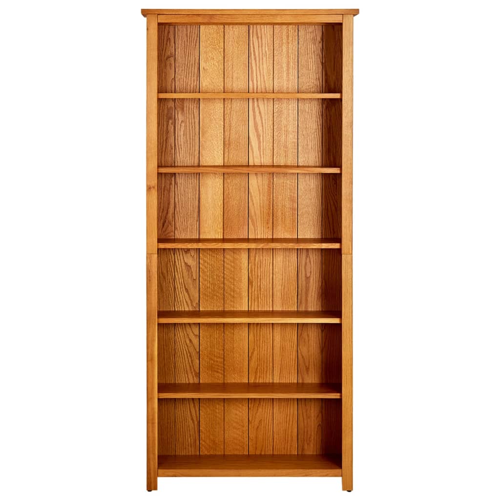 6-etasjers bokhylle 80x22,5x180 cm heltre eik