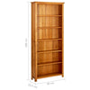 6-etasjers bokhylle 80x22,5x180 cm heltre eik