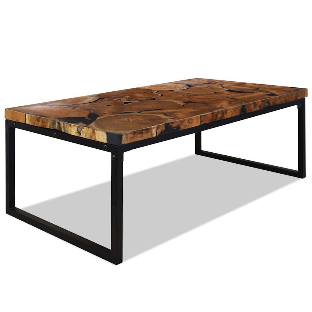 Salongbord teak harpiks 110x60x40 cm