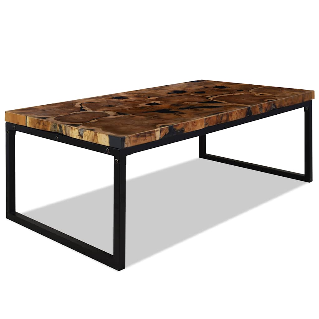 Salongbord teak harpiks 110x60x40 cm