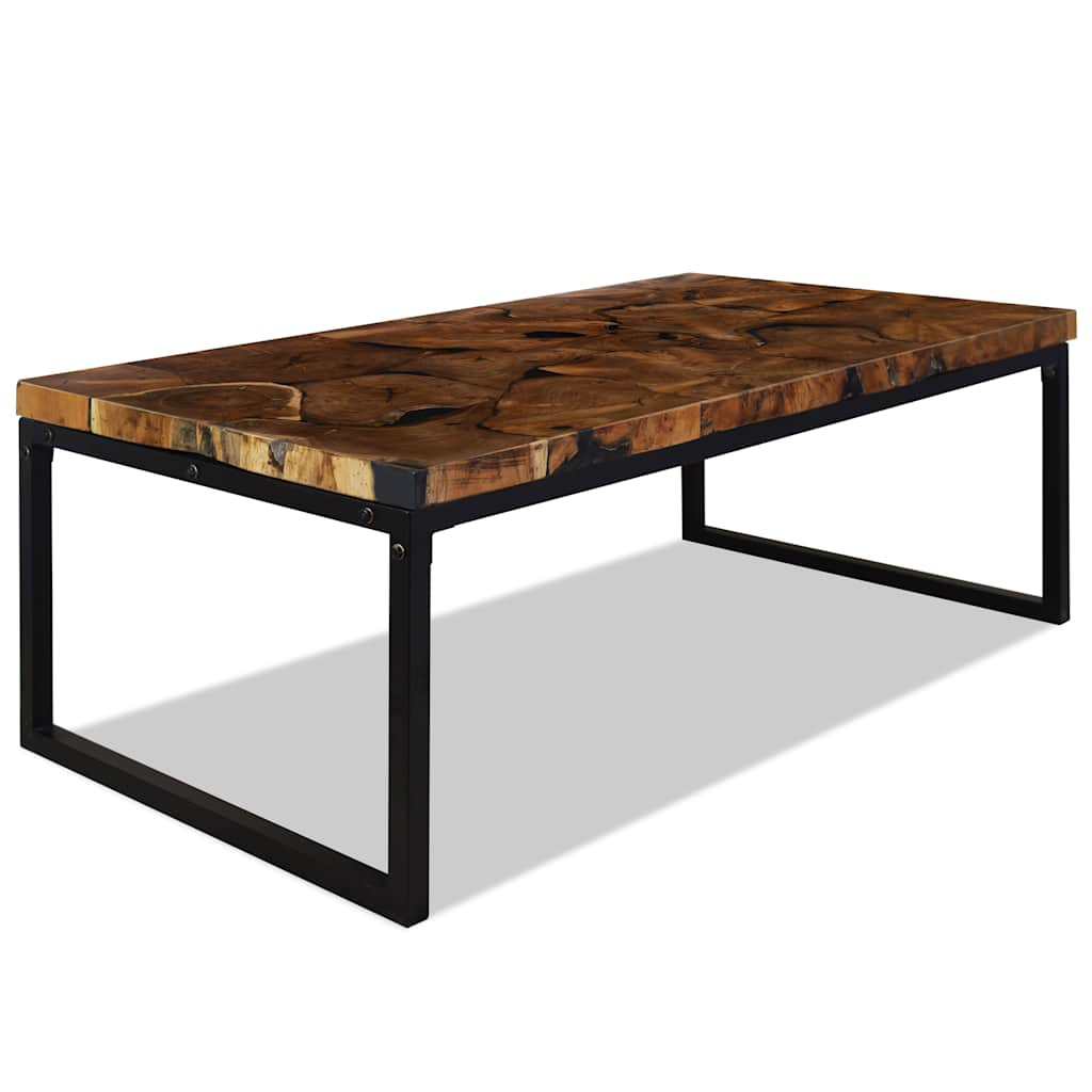 Salongbord teak harpiks 110x60x40 cm