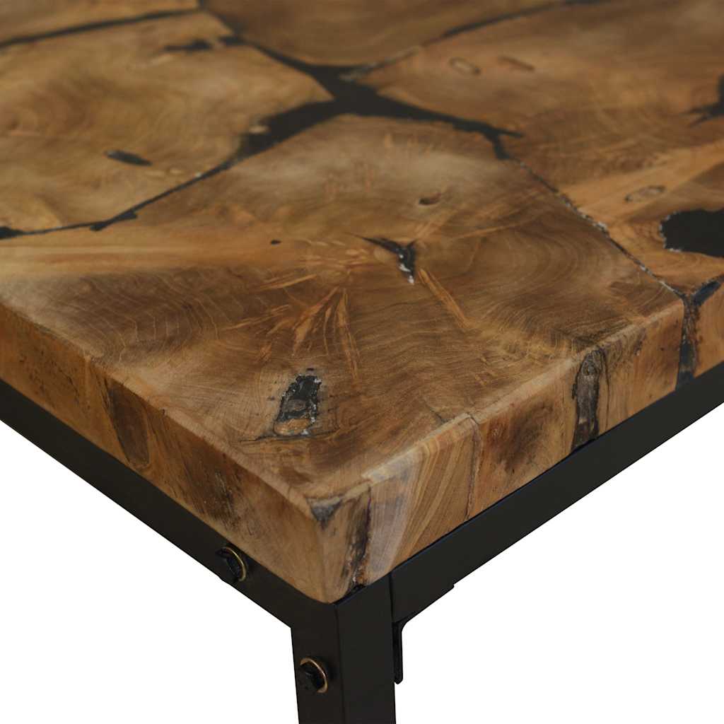 Salongbord teak harpiks 110x60x40 cm