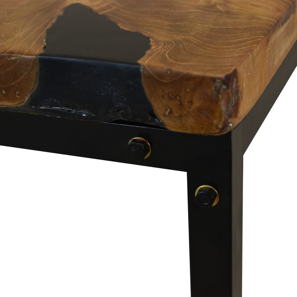 Salongbord teak harpiks 60x60x40 cm