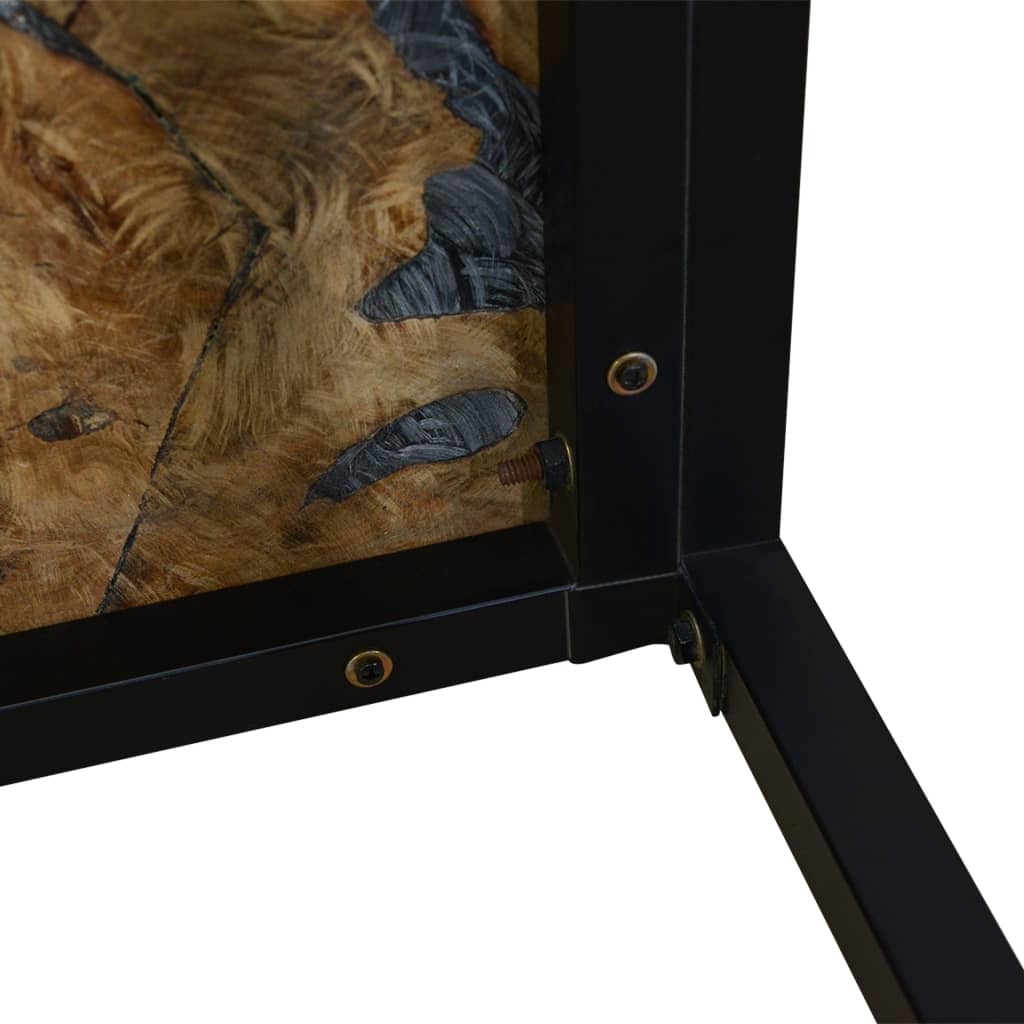 Salongbord teak harpiks 60x60x40 cm