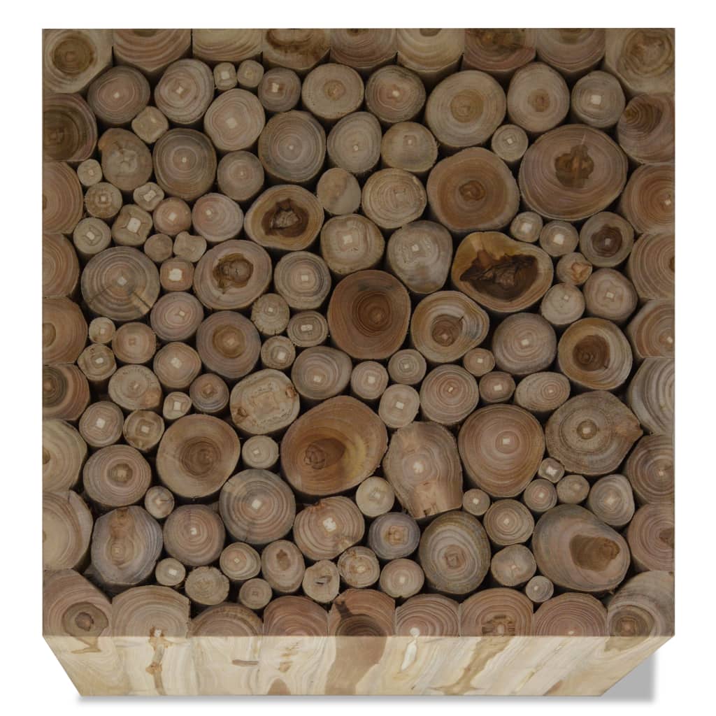 Salongbord ekte teak 50x50x35 cm