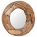 Dekorativt speil teak 60 cm rundt