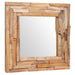 Dekorativt speil teak 60x60 cm kvadratisk