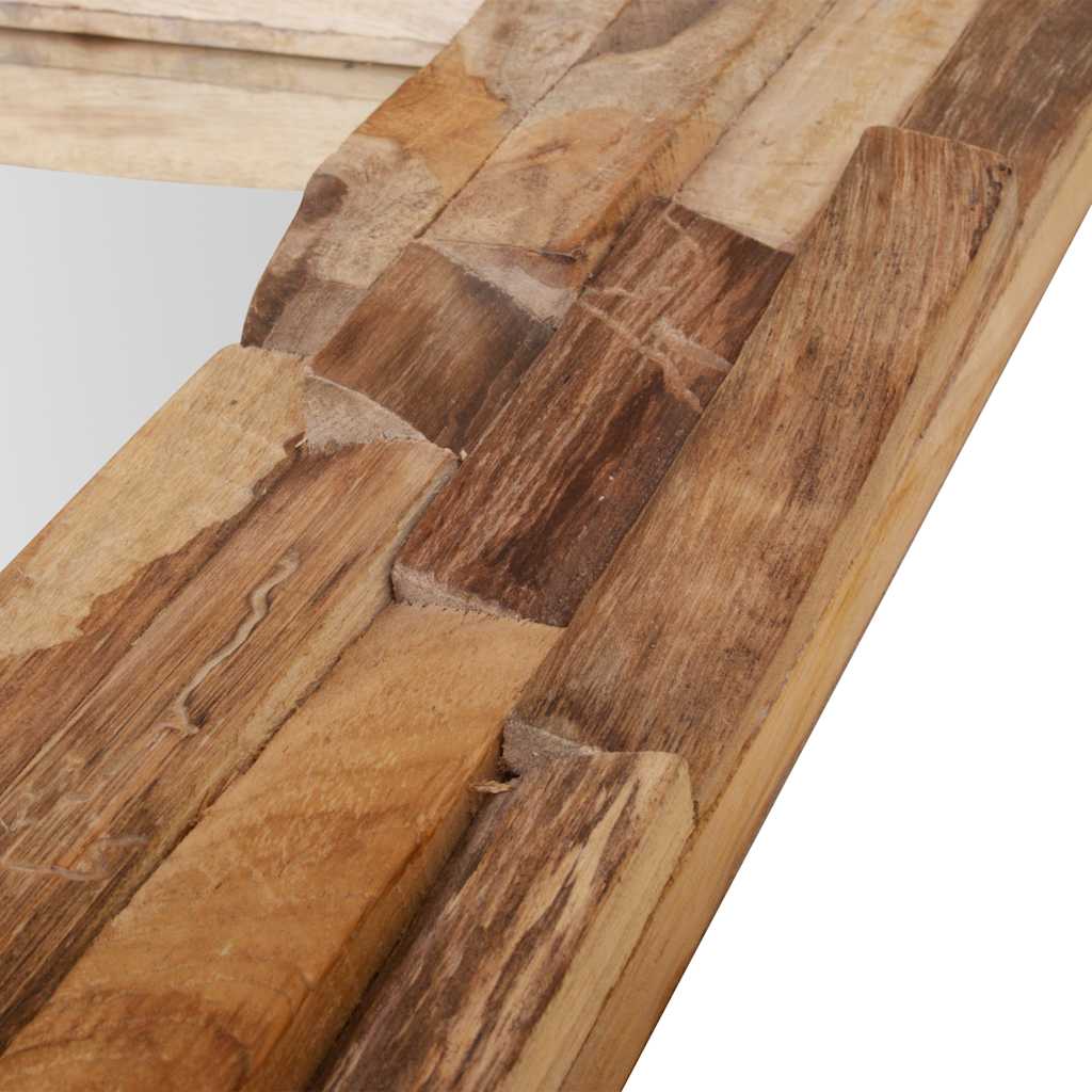 Dekorativt speil teak 60x60 cm kvadratisk