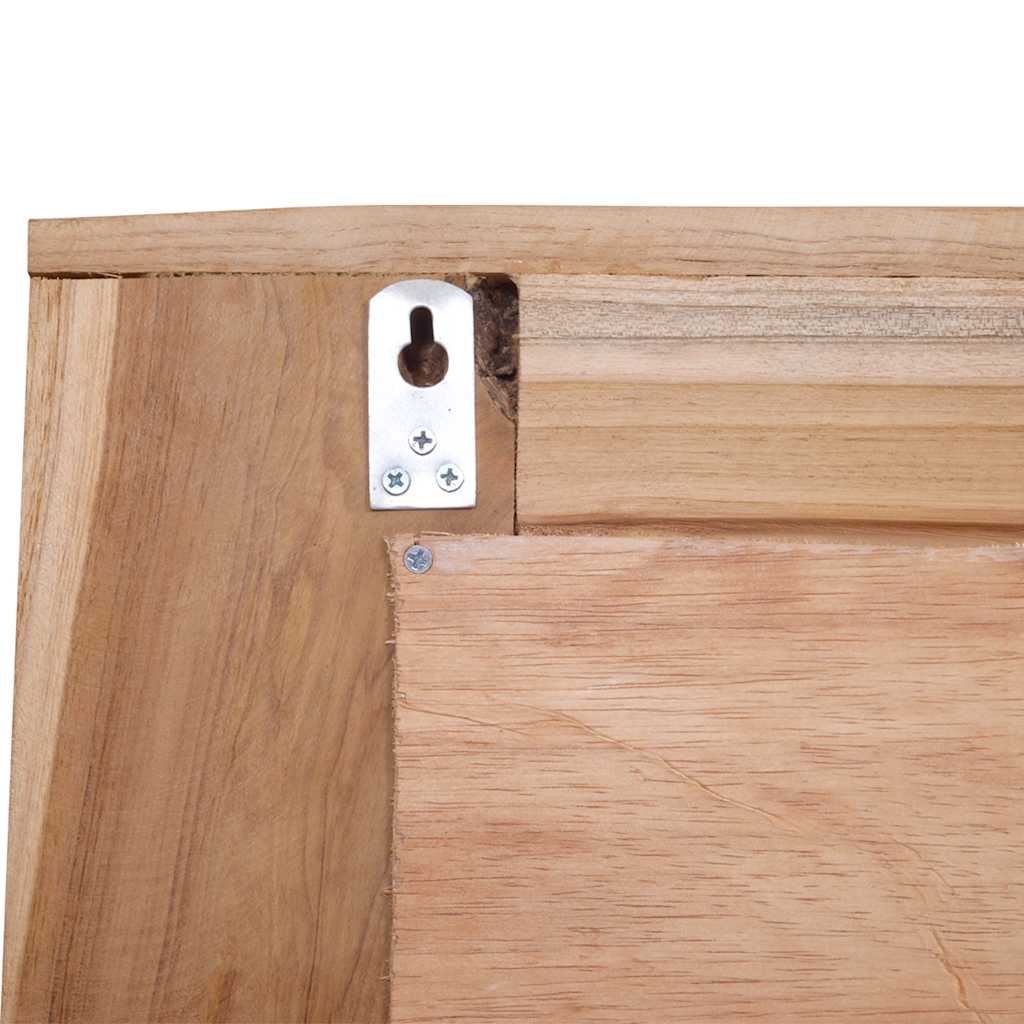Dekorativt speil teak 60x60 cm kvadratisk