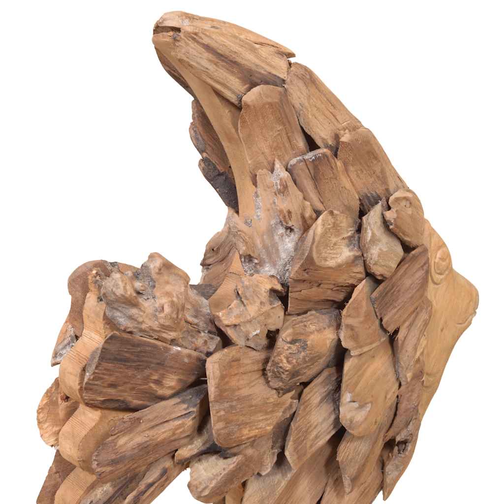 Fiskeskulptur teak 40x12x57 cm