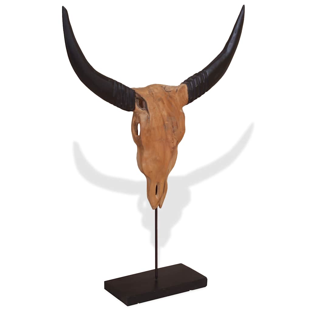 Oksehodeskulptur teak 66x15x88 cm