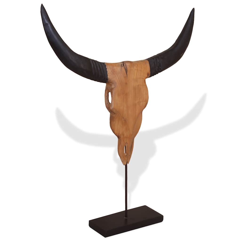 Oksehodeskulptur teak 66x15x88 cm