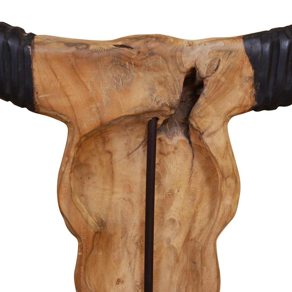 Oksehodeskulptur teak 66x15x88 cm