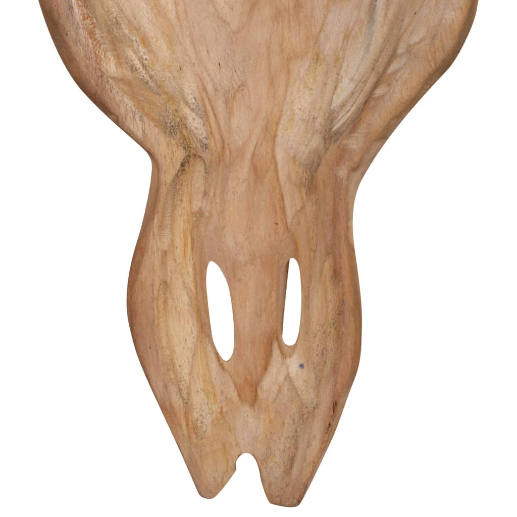 Veggmontert oksehodeskulptur teak 69x6x60 cm