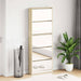 Skoskap 5 hyller speil eik 63x17x169,5 cm