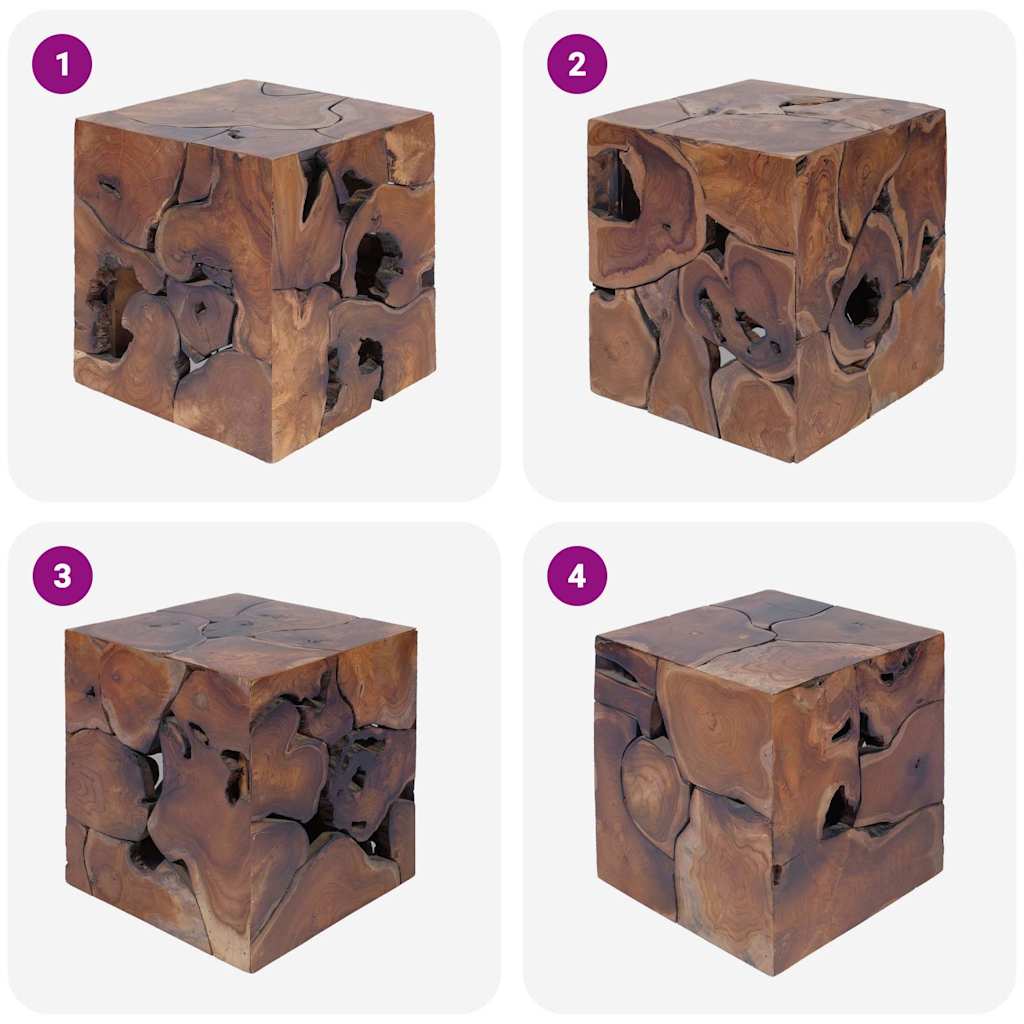 Krakker 2 stk. brun 40x40x45 cm heltre teak