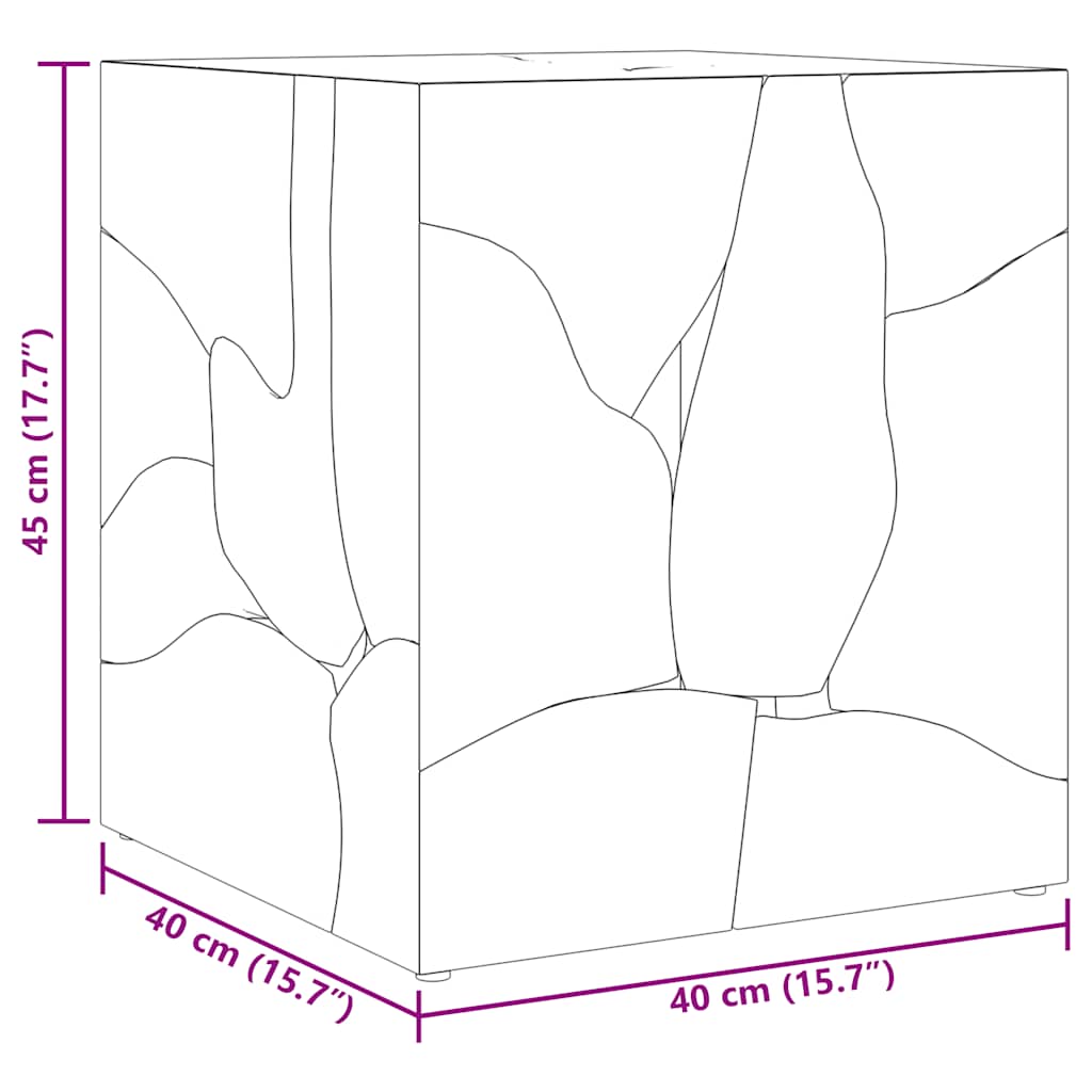 Krakker 4 stk. brun 40x40x45 cm heltre teak