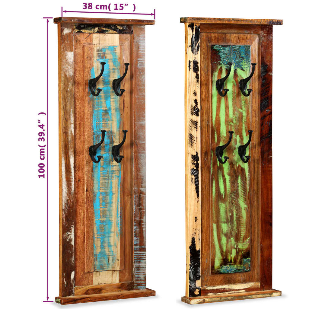 Knagghylle 2 stk gjennvunnet heltre 38x100 cm