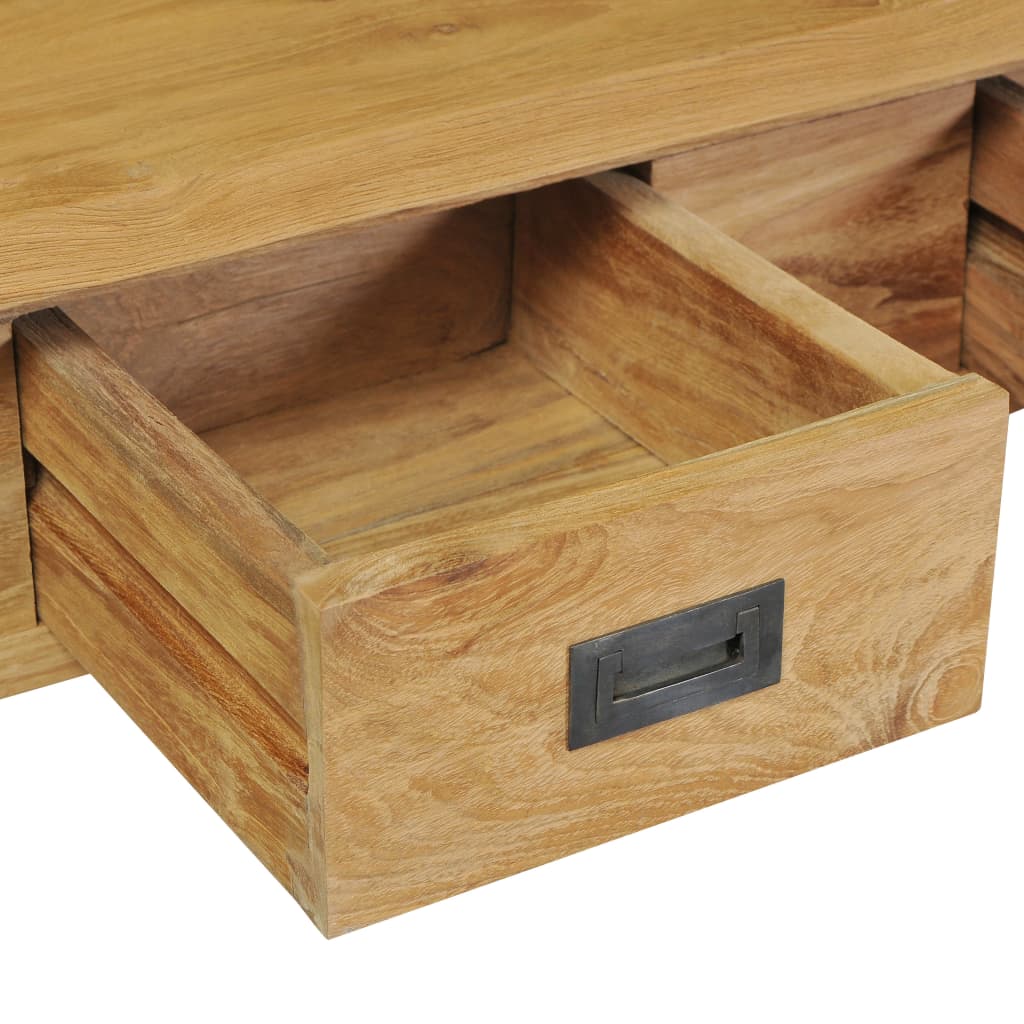 Konsollbord massiv teak 90x30x80 cm