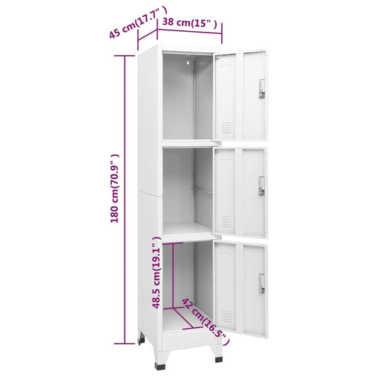 Garderobeskap med 3 rom 38x45x180 cm