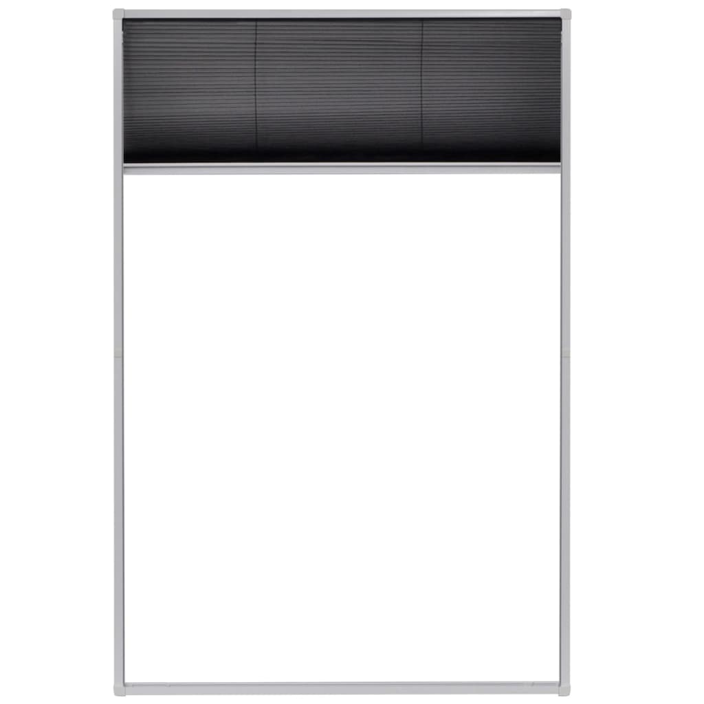 Plissert insektskjerm for vindu aluminium 80x120 cm