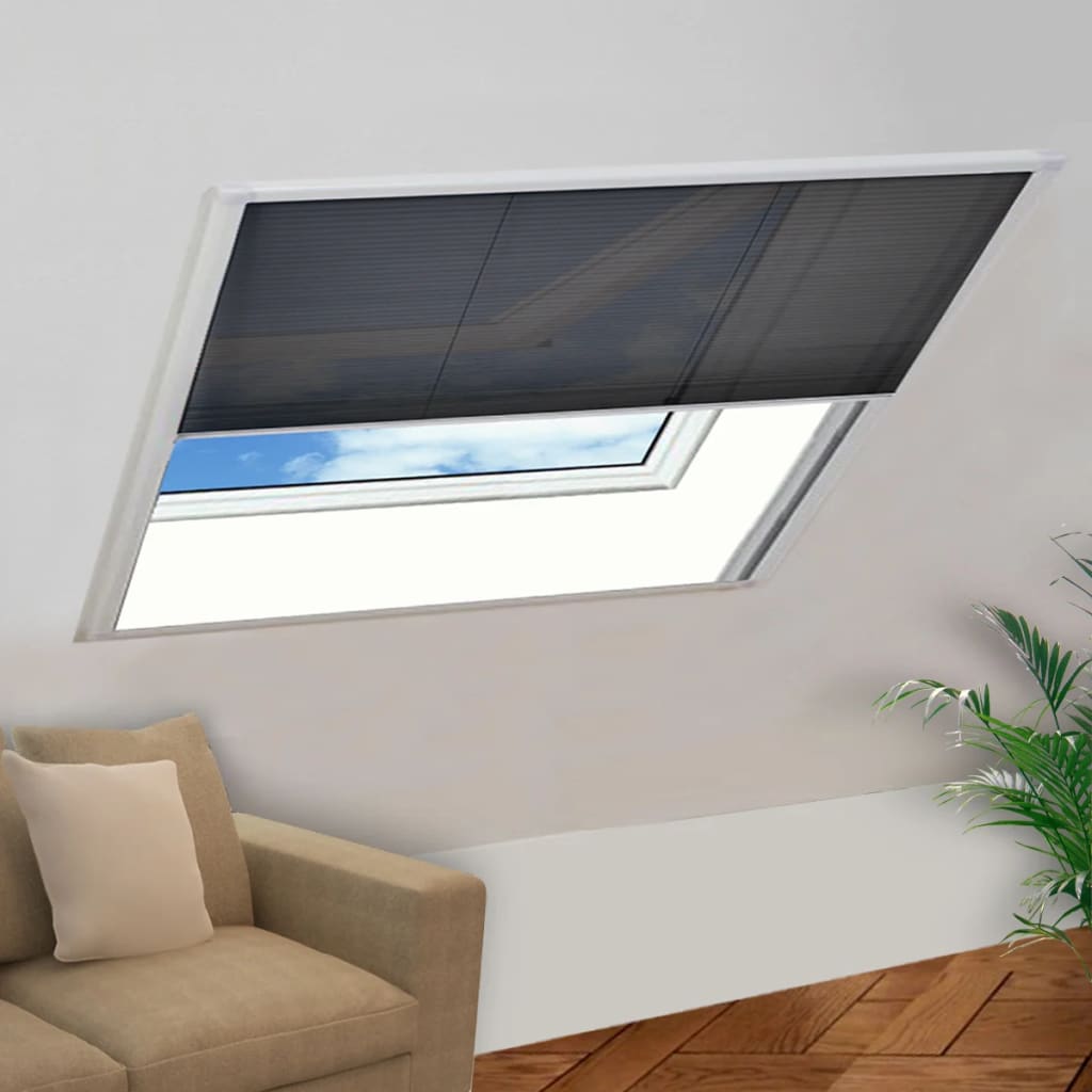 Plissert insektskjerm for vindu aluminium 120x120 cm vidaXL