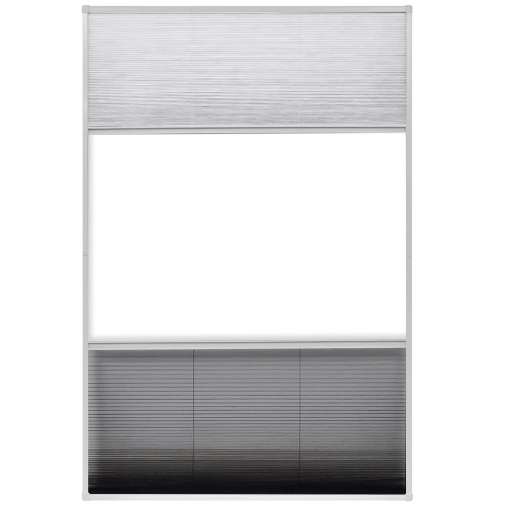 Plissert insektskjerm for vindu aluminium 80x120 cm solskjerm