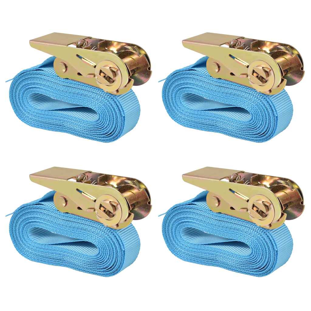 Jekkestropper med skralle 4 stk 0,8 tonn 6mx25mm blå