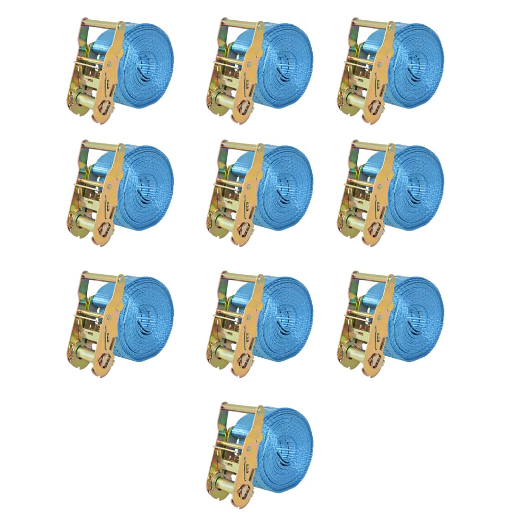 Jekkestropper med skralle 10 stk 2 tonn 6mx38mm blå