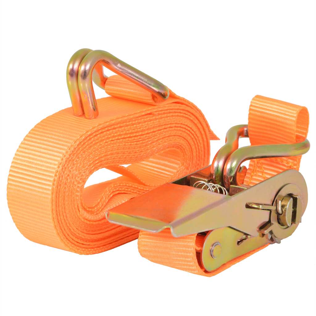 Jekkestropper med skralle 4 stk 0,4 tonn 6mx25mm oransje vidaXL