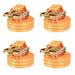 Jekkestropper med skralle 4 stk 1 tonn 6mx38mm oransje