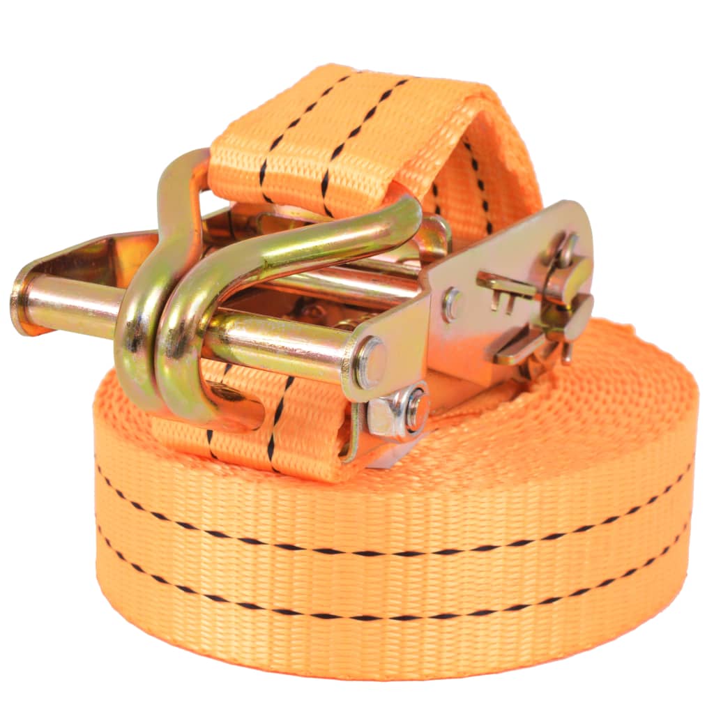 Jekkestropper med skralle 10 stk 1 tonn 6mx38mm oransje