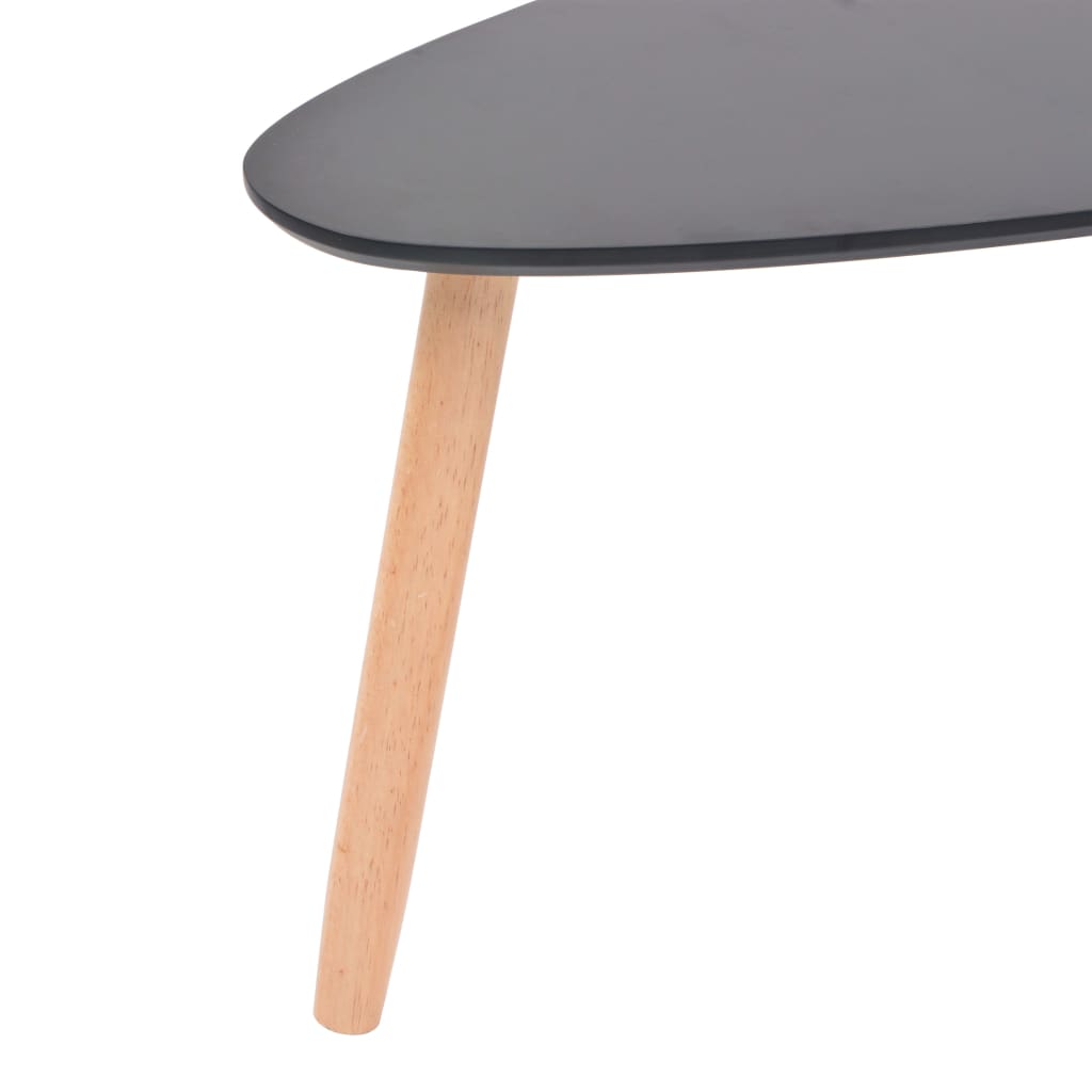 Salongbord sett 2 deler heltre furu svart