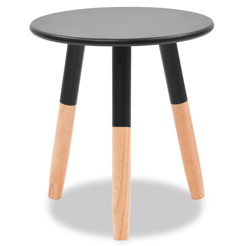 Sidebord sett 2 deler heltre furu svart