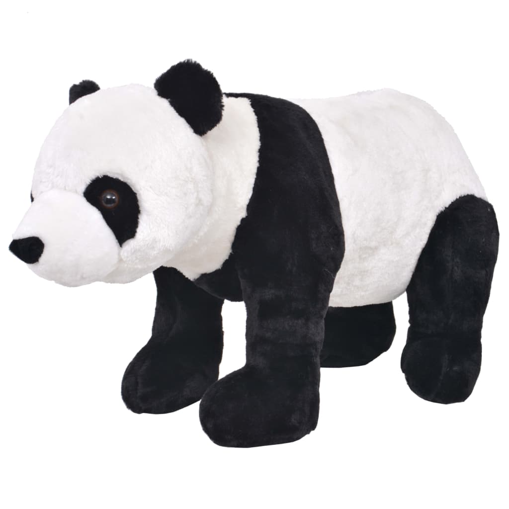 Stående lekepanda plysj svart og hvit XXL