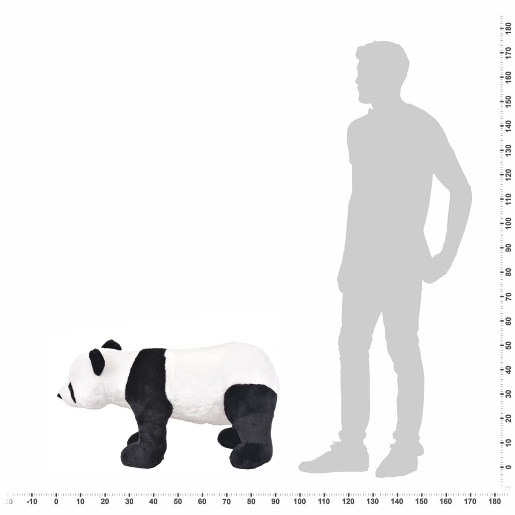 Stående lekepanda plysj svart og hvit XXL
