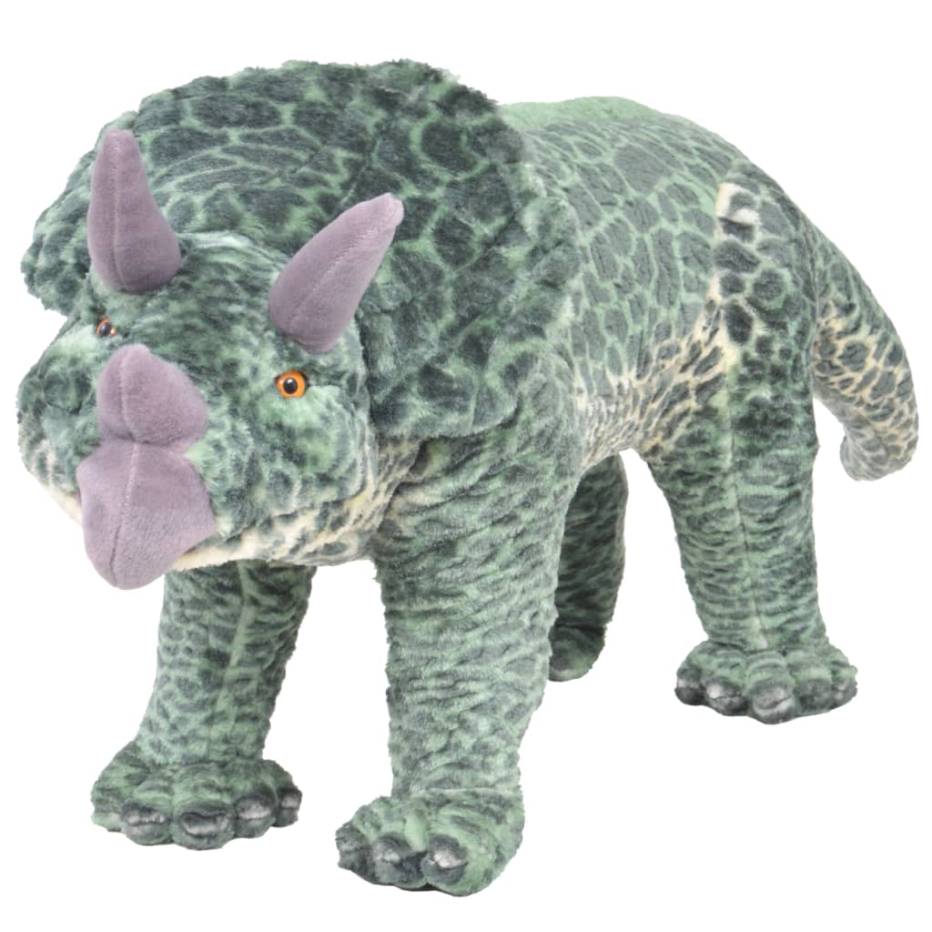 Stående lekedinosaur triceratops grønn XXL