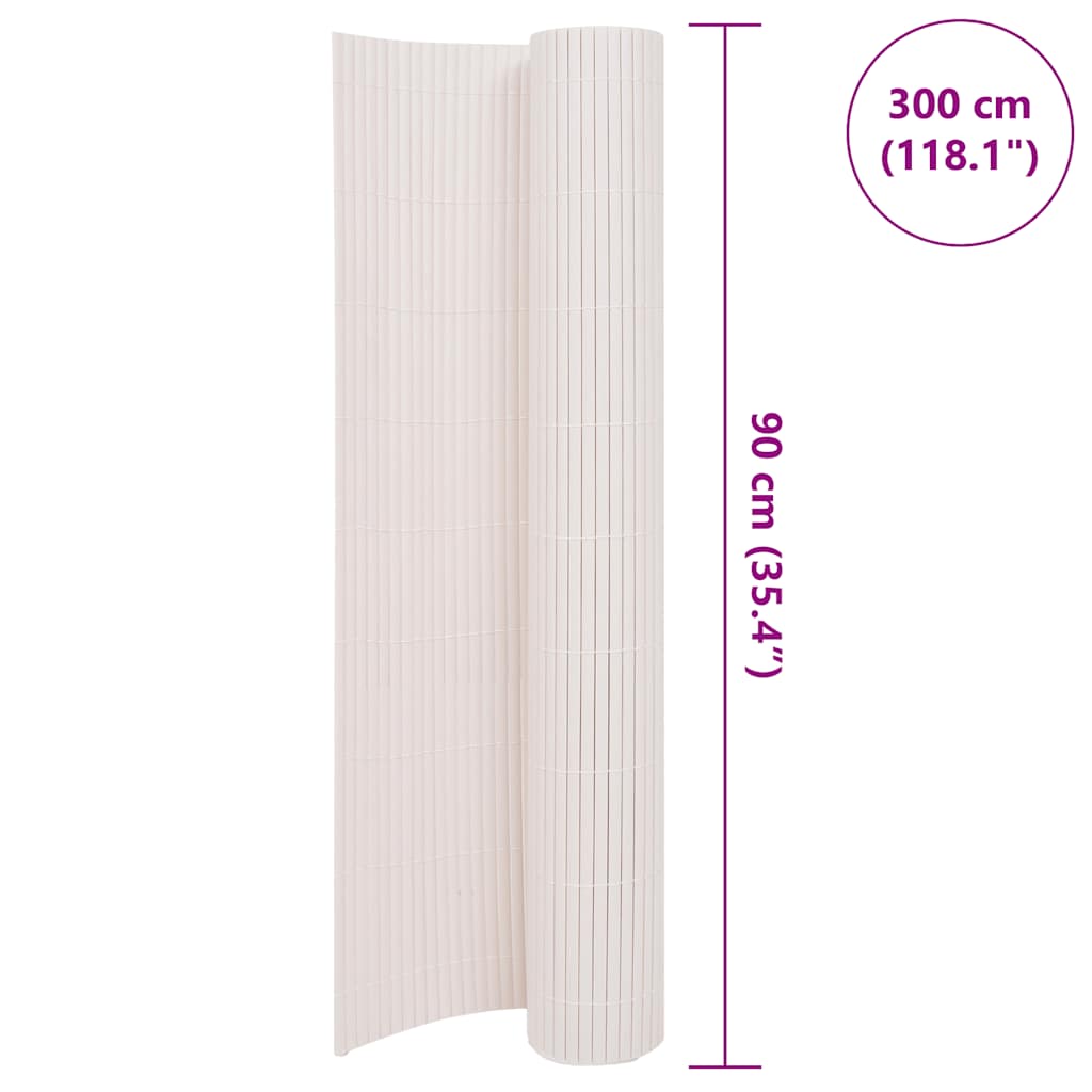 Dobbelsidet hagegjerde 90x300 cm hvit