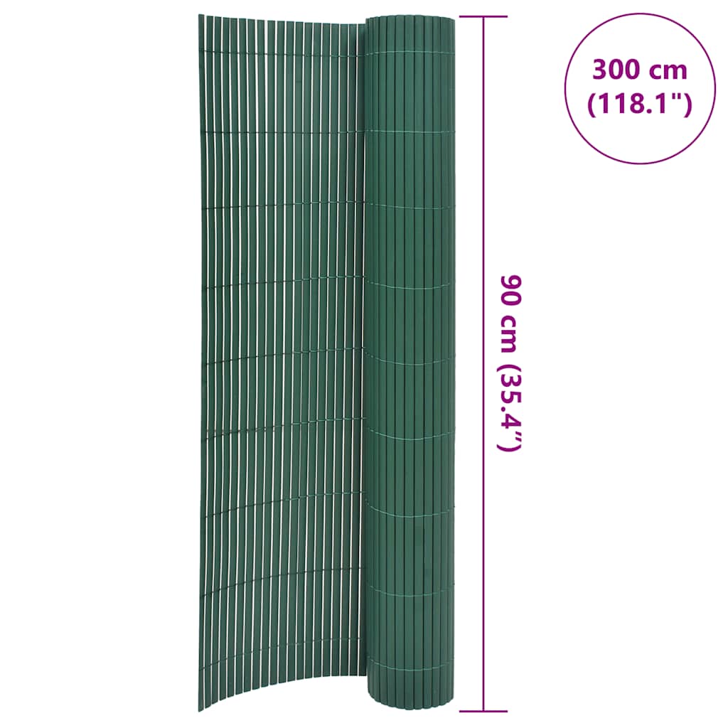 Dobbelsidet hagegjerde PVC 90x300 cm grønn