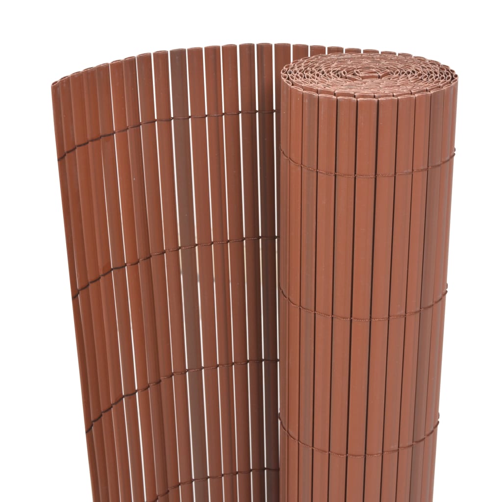 Dobbelsidet hagegjerde PVC 90x300 cm brun