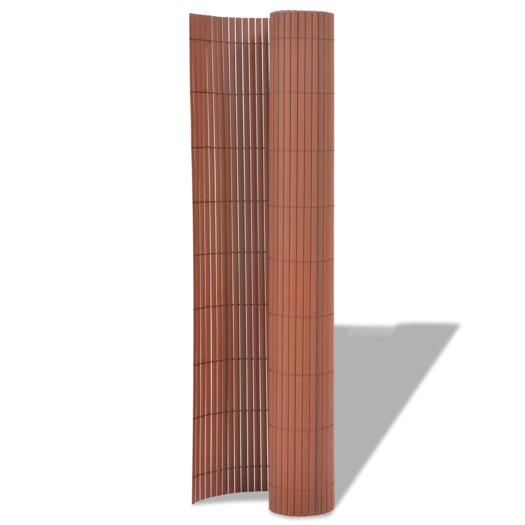 Dobbelsidet hagegjerde PVC 90x300 cm brun