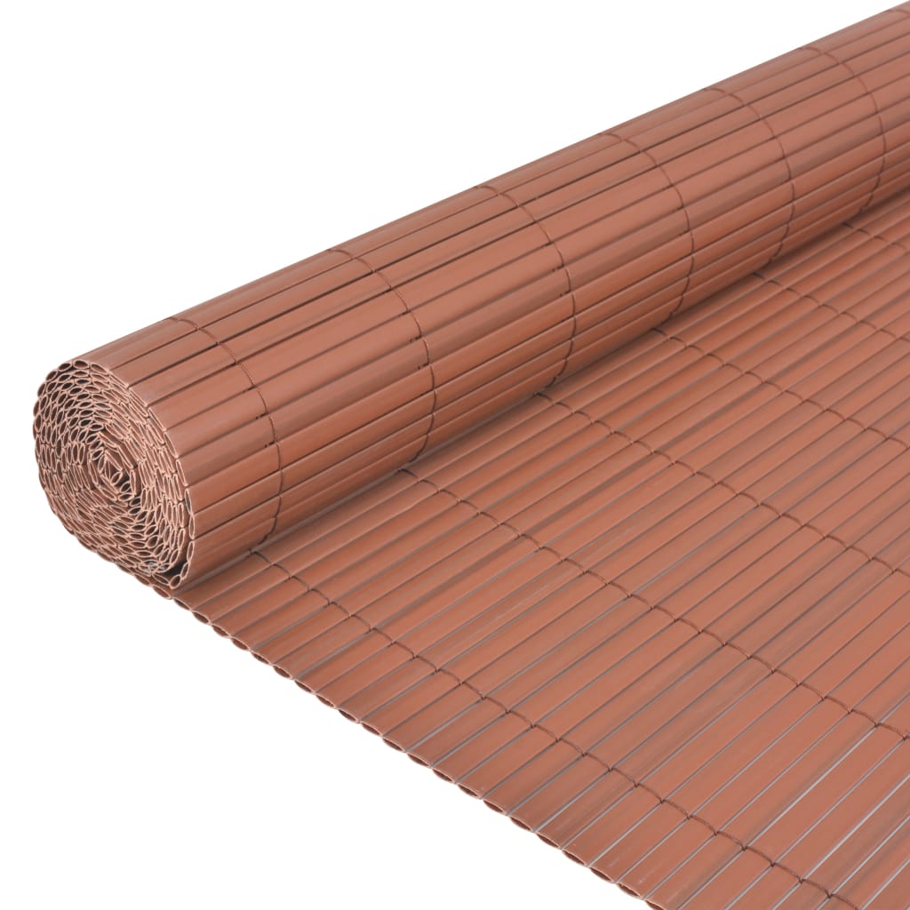 Dobbelsidet hagegjerde PVC 90x300 cm brun