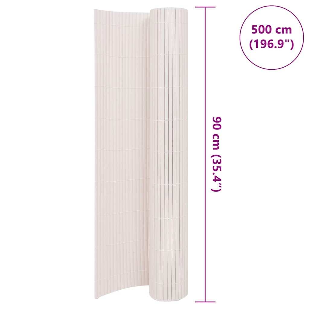 Dobbelsidet hagegjerde 90x500 cm hvit